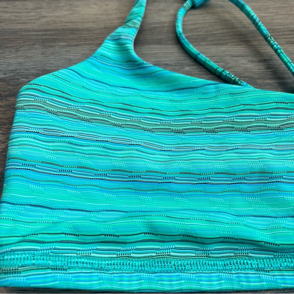 Lululemon Free To Be Bra Dragonfly Space Dye Size 10 Turquoise Blue Strappy - Picture 4 of 7